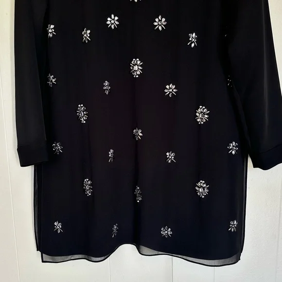 BCBGMAXAZRIA Dyanne Embellished Crystal Tunic Dress Black Small VPX61K22 - Picture 6 of 10